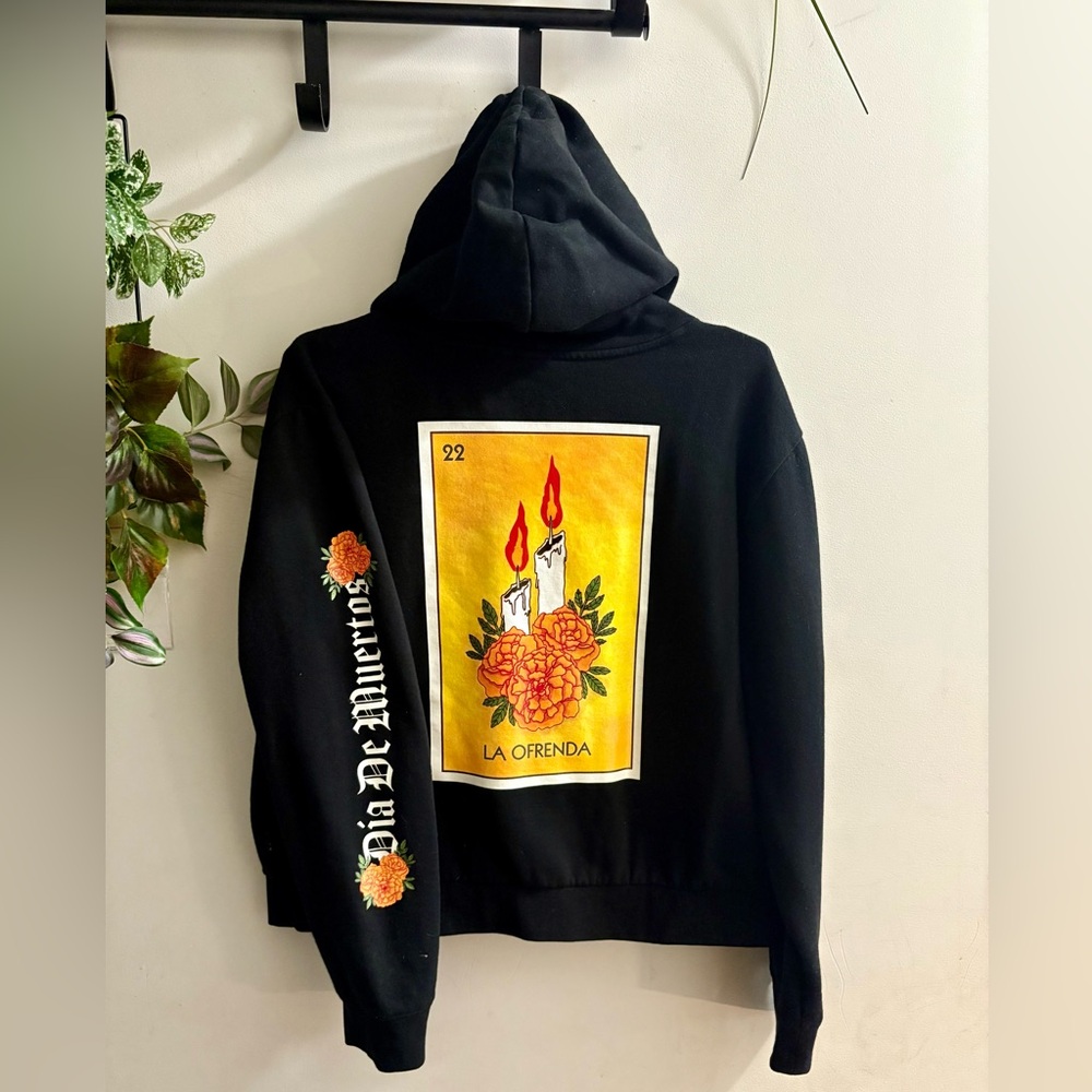 VANS DIA DE LOS MUERTOS LOTERIA HOODIE BLACK SZ LARGE
